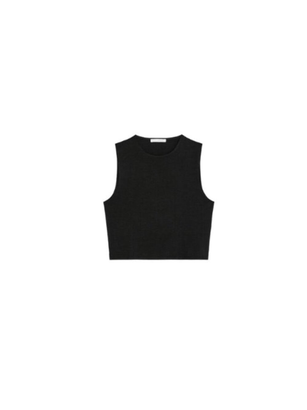 Zara Cotton Cropped Top Black S